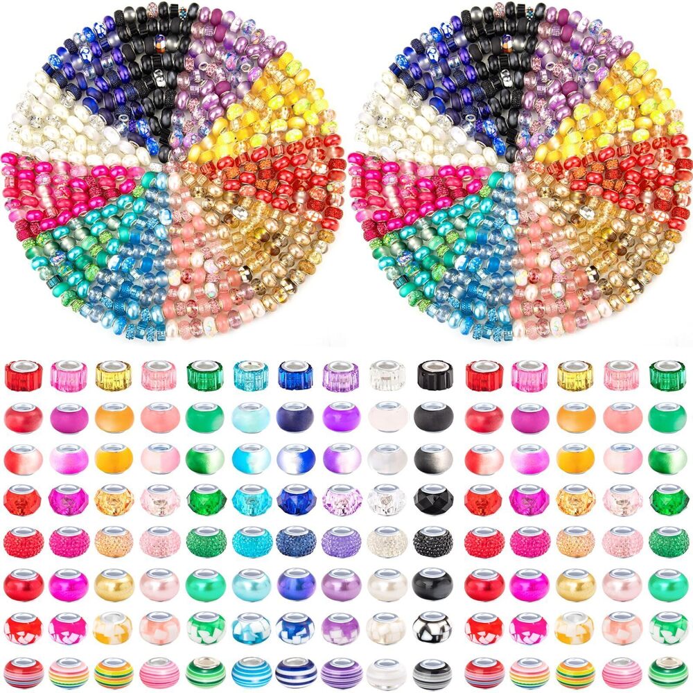 5794 520 Pcs Large Hole Spacer Beads with Twisted Wire Bracelet, Assortment